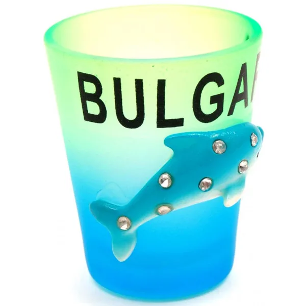 Шот с надпис "Bulgaria" и делфин с бели камъни 2